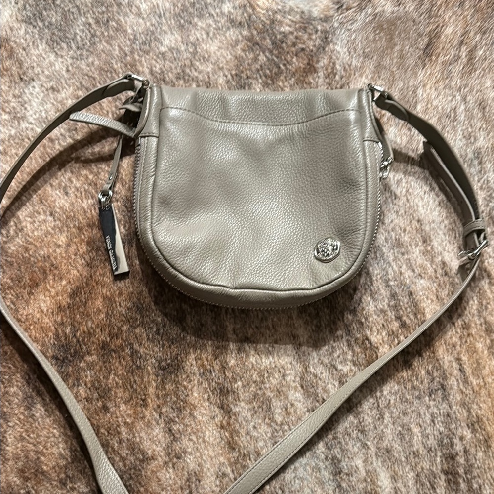 Vince Camuto Gray Leather Crossbody Bag